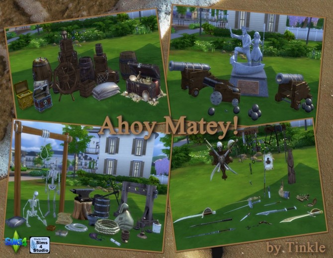 Sims 4 Ahoy Matey objects at Tinkerings by Tinkle