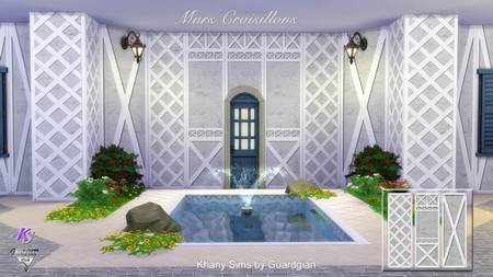 Sims 4 COLOMBAGES Walls by Guardgian at Khany Sims