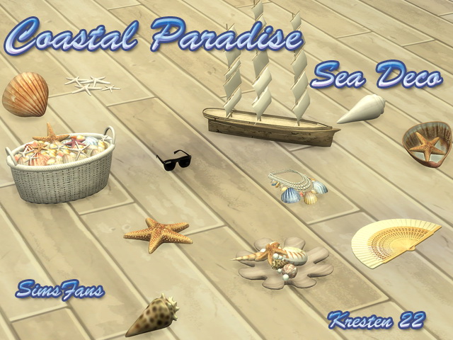 Sims 4 Coastal Paradise Sea Deco by Kresten 22 at Sims Fans