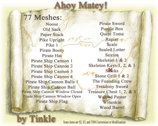 Sims 4 Ahoy Matey objects at Tinkerings by Tinkle