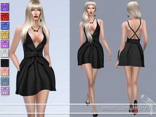 Sims 4 Roses Dress by EsyraM at TSR