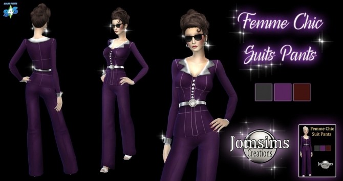 Sims 4 Femme Chic Suits Pants at Jomsims Creations