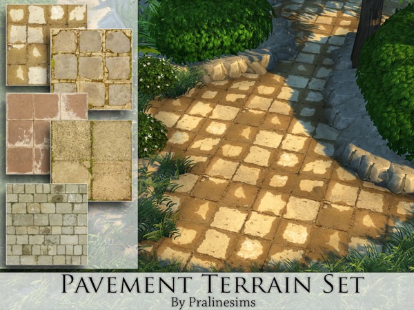 Sims 4 Pavement Terrain Set by Pralinesims at TSR