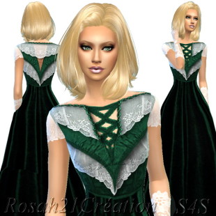 Velvet and lace old dress at Sims Dentelle » Sims 4 Updates