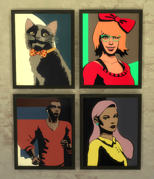 Sims 4 Pop Art Sims posters at Jool’s Simming