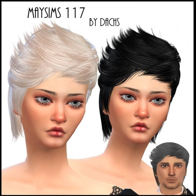 Sims 4 Maysims 117 & 116 hair retextures at Dachs Sims
