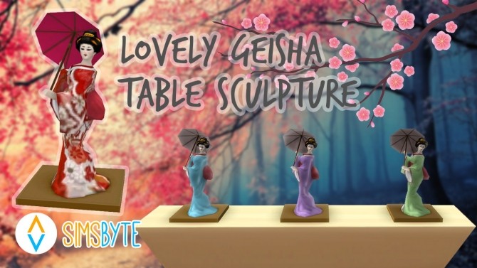 Sims 4 Lovely Geisha Table Sculpture at Sims Byte