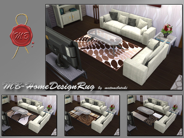 Sims 4 MB Home Design Rug by matomibotaki at TSR
