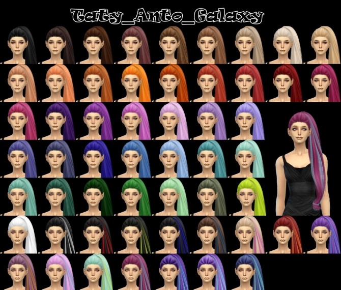 Sims 4 Anto Galaxy hair recolors at Taty – Eámanë Palantír