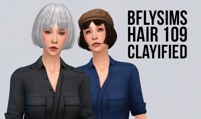 Sims 4 Butterfly Sims hair 109 clayified at Simserenity
