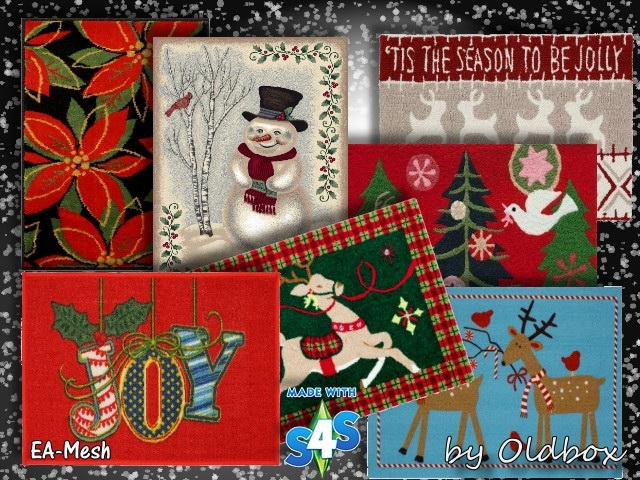 Sims 4 Rugs for Christmas by Oldbox at All 4 Sims
