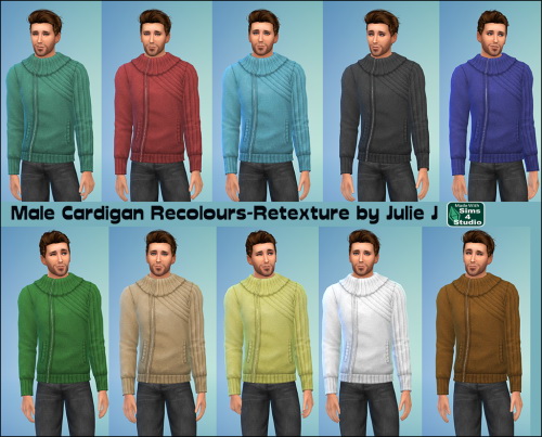 Sims 4 Male Cardigan Retextured Recoloured at Julietoon – Julie J