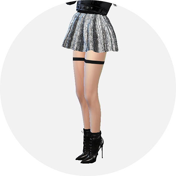 Sims 4 Pattern flare mini skirt v4 single colors at Marigold