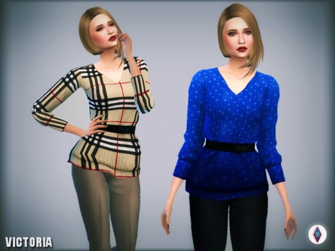Sims 4 Sentate’s Victoria Jumper Re textured/Re Colored at NiteSkky Sims