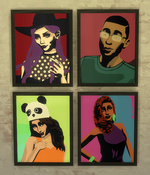 Sims 4 Pop Art Sims posters at Jool’s Simming