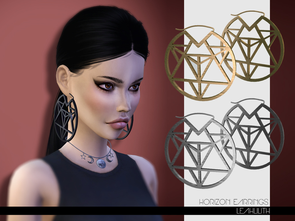 Sims 4 Horizon Earrings by LeahLilith at TSR