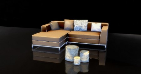Lounger + Pillows + Table set at Sim-o-Matic