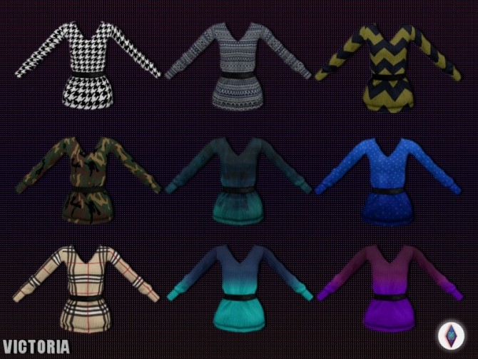 Sims 4 Sentate’s Victoria Jumper Re textured/Re Colored at NiteSkky Sims