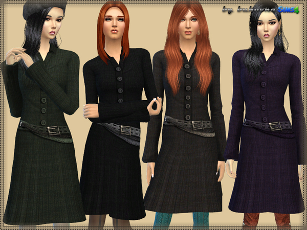 Sims 4 Jersey Dress by bukovka at TSR