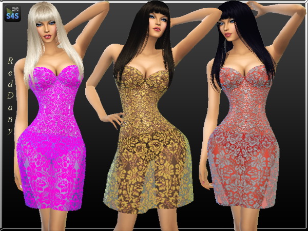 Sims 4 Lace Floreal Mini Dress at Dany’s Blog