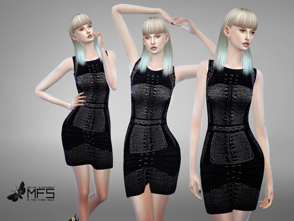 Sims 4 MFS Adrienne Dress by MissFortune at TSR