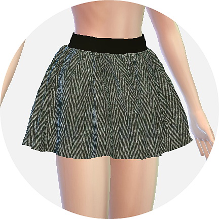 Sims 4 Pattern flare mini skirt v4 single colors at Marigold
