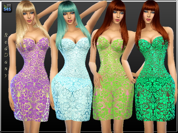 Sims 4 Lace Floreal Mini Dress at Dany’s Blog