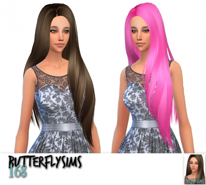 Sims 4 Butterflysims 166, 168 and 170 hair retextures at Nessa Sims
