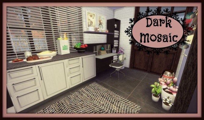 Sims 4 Dark Mosaic floor at Dinha Gamer
