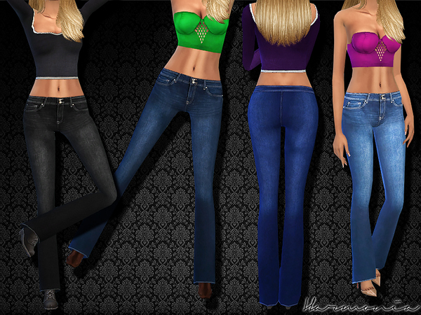 Sims 4 Girl Next Door Flared Jeans by Harmonia at TSR
