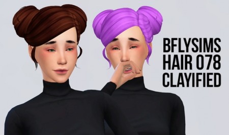 Butterflysims Hair 078 clayified recolored at Simserenity