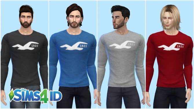 1922 Long Sleeve Shirt by David Veiga at The Sims 4 ID » Sims 4 Updates