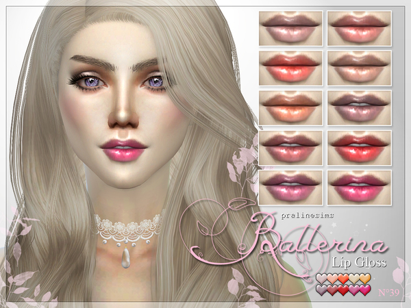 Sims 4 Ballerina Lip Gloss N39 by Pralinesims at TSR