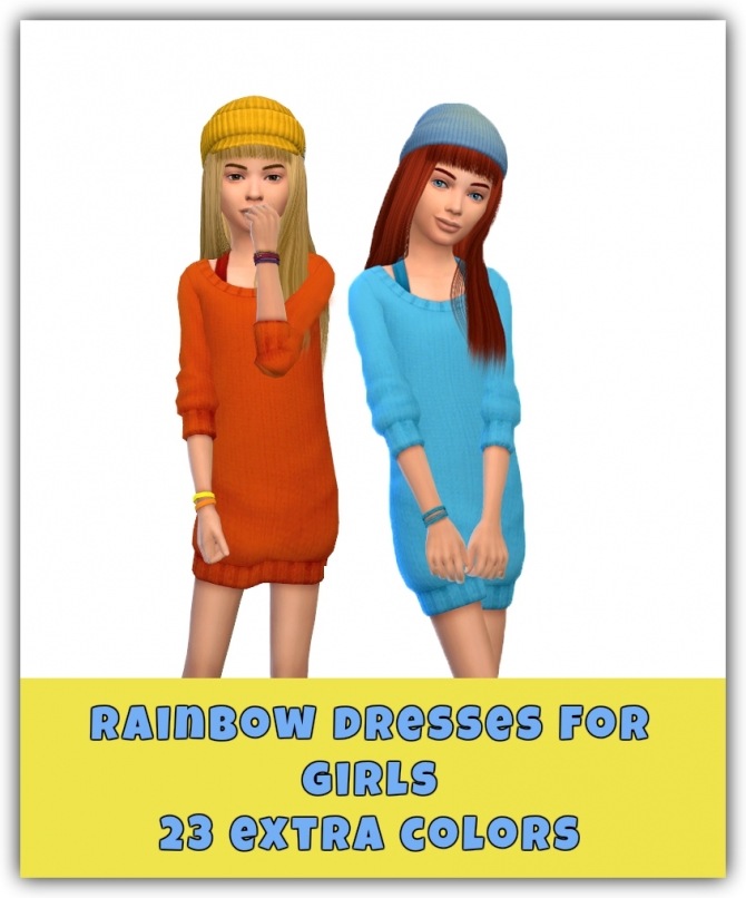 Rainbow Dresses For Girls at Maimouth Sims4 » Sims 4 Updates