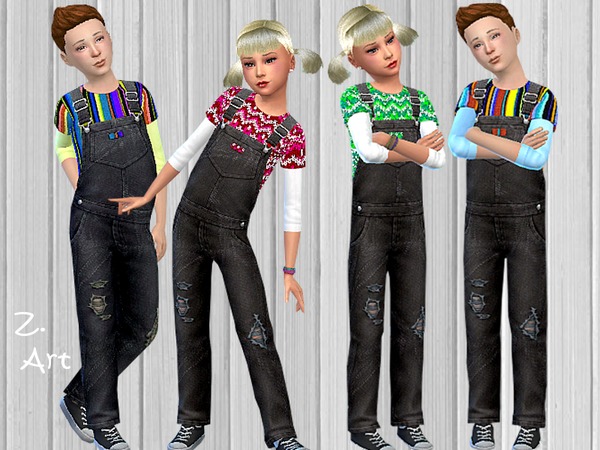 Sims 4 Kids Dungarees by Zuckerschnute20 at TSR