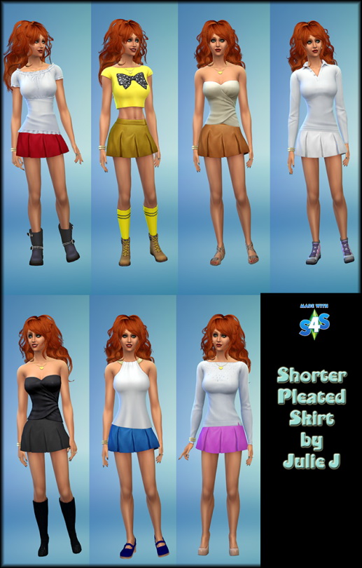 Sims 4 New Shorter Pleated Skirt at Julietoon – Julie J