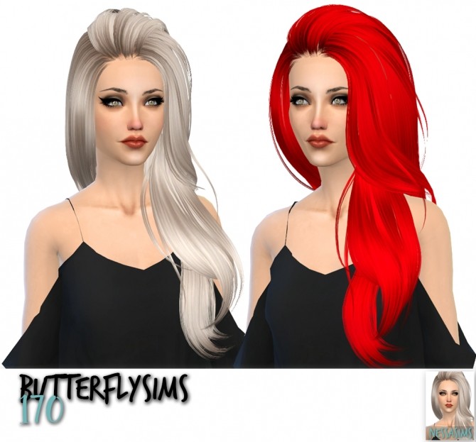 Sims 4 Butterflysims 166, 168 and 170 hair retextures at Nessa Sims