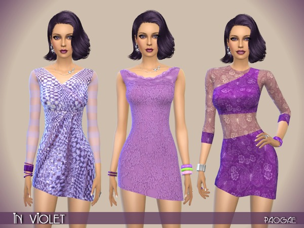 Sims 4 InViolet dress by Paogae at TSR