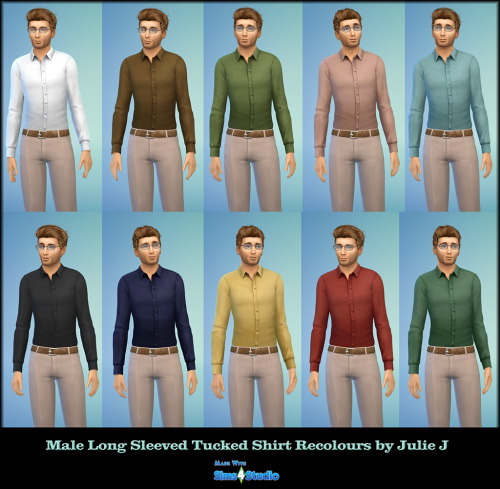 Sims 4 Male Shirt Sleeves Tucked Recolours at Julietoon – Julie J