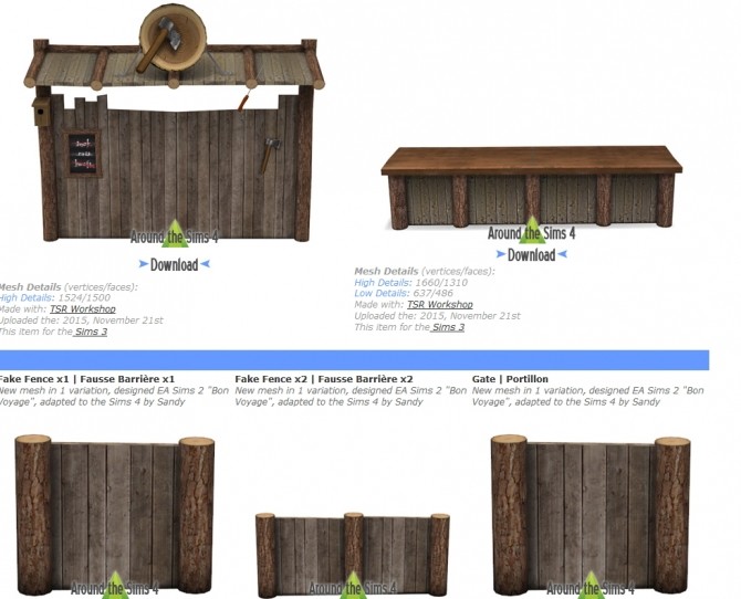 Sims 4 Sims 2 Food stands conversions by Sandy at Around the Sims 4