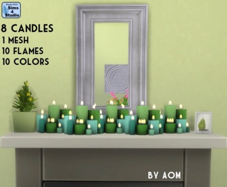 8 candles by AOM at Sims 4 Studio