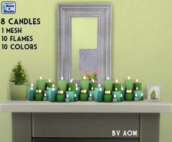 8 candles by AOM at Sims 4 Studio » Sims 4 Updates