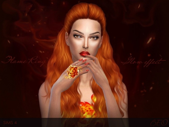 Sims 4 FLAME FLOWER RING at BEO Creations