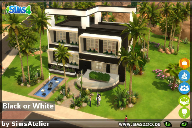 Sims 4 Black or White house by SimsAtelier at Blacky’s Sims Zoo