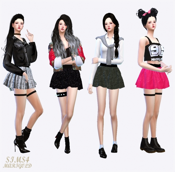 Pattern flare mini skirt v4 single colors at Marigold » Sims 4 Updates