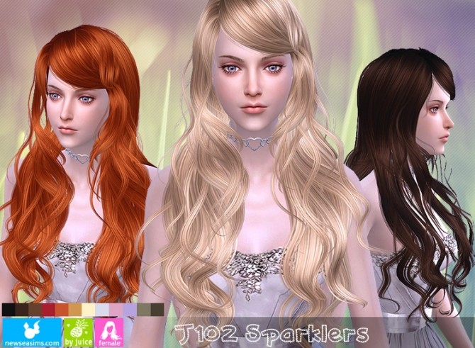 Sims 4 J102 Sparklers hair (Pay) at Newsea Sims 4