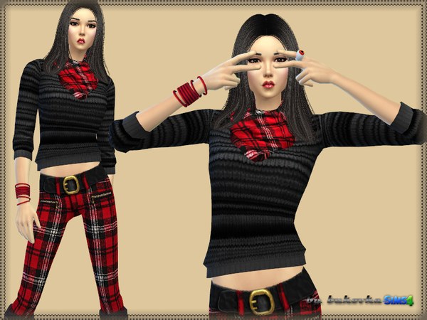 Sims 4 Set Pants and Sweater by bukovka at TSR