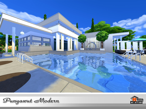 Sims 4 Panyawut Modern house by autaki at TSR