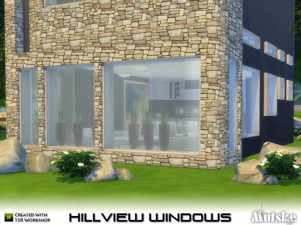 Sims 4 Hillview Windows with slots by mutske at TSR