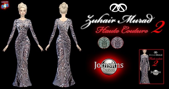 Sims 4 3 haute couture dresses at Jomsims Creations